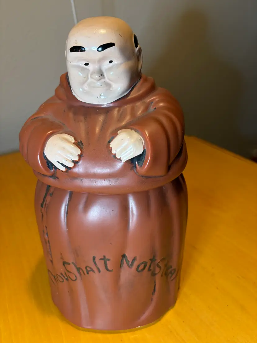 McCoy Friar Monk "Thou Shalt Not Steal" Cookie Jar MCM 1940's
