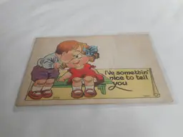 Vintage Postcard Friendship Children kids 1918 posted with stamp