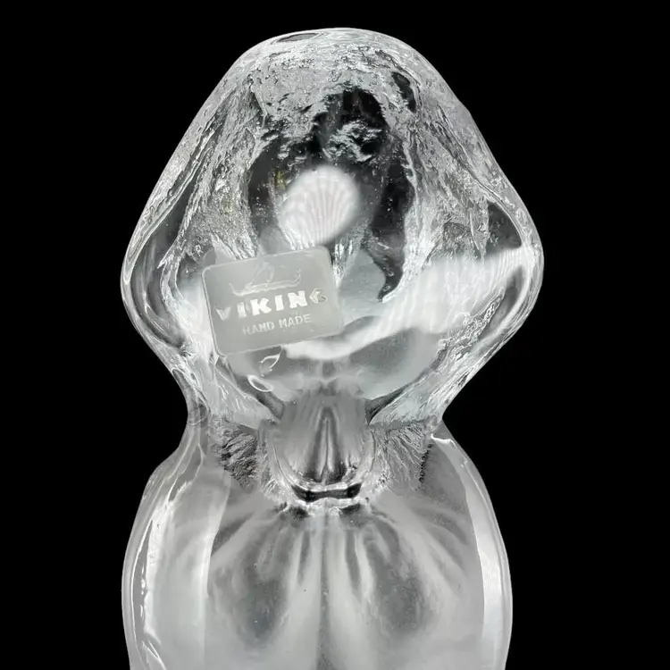 Viking Frosted Art Glass Child Praying Figurine Bookend 7" Tall - Religious Statue