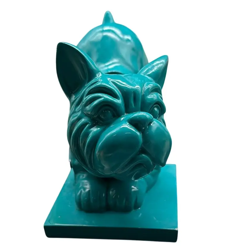 Teal French Bull Dog Bookends
