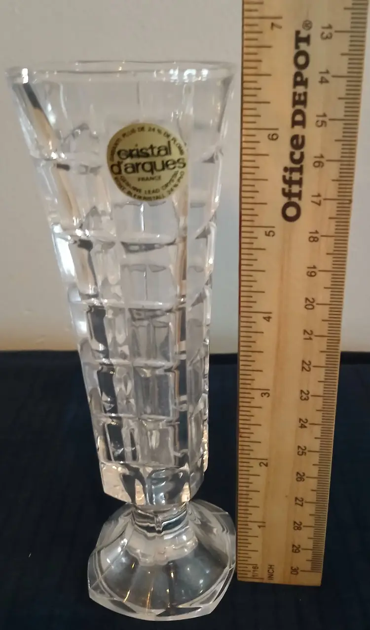VINTAGE Cristal d'Arques "Solifor" pedestal bud vase