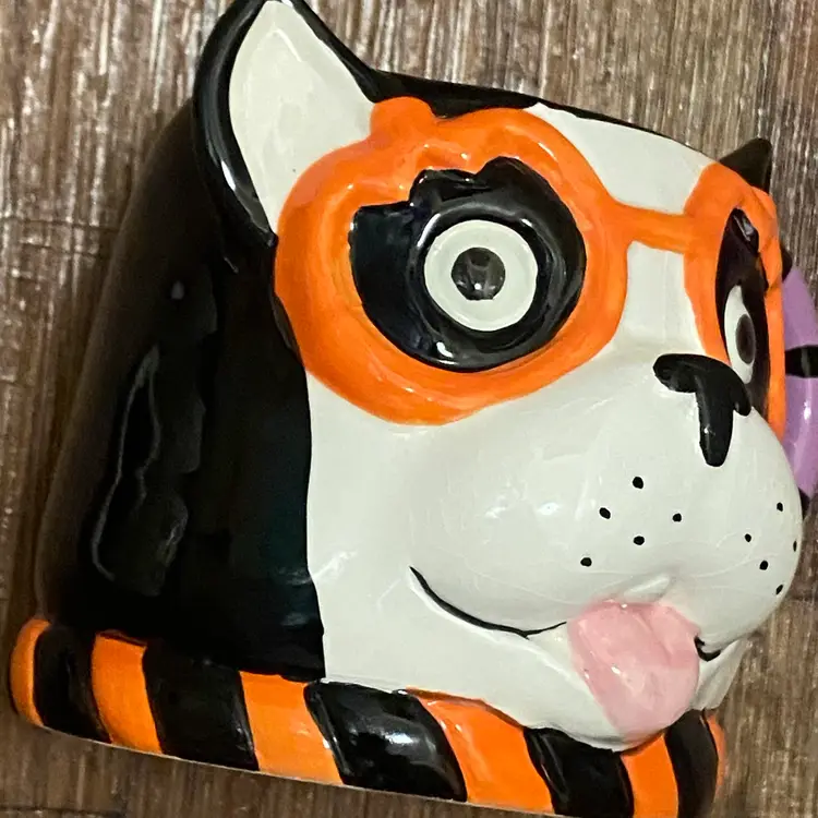 Sheffield Home Halloween 3D Coffee Mug Cup Dog Face In Costume 4.5”H