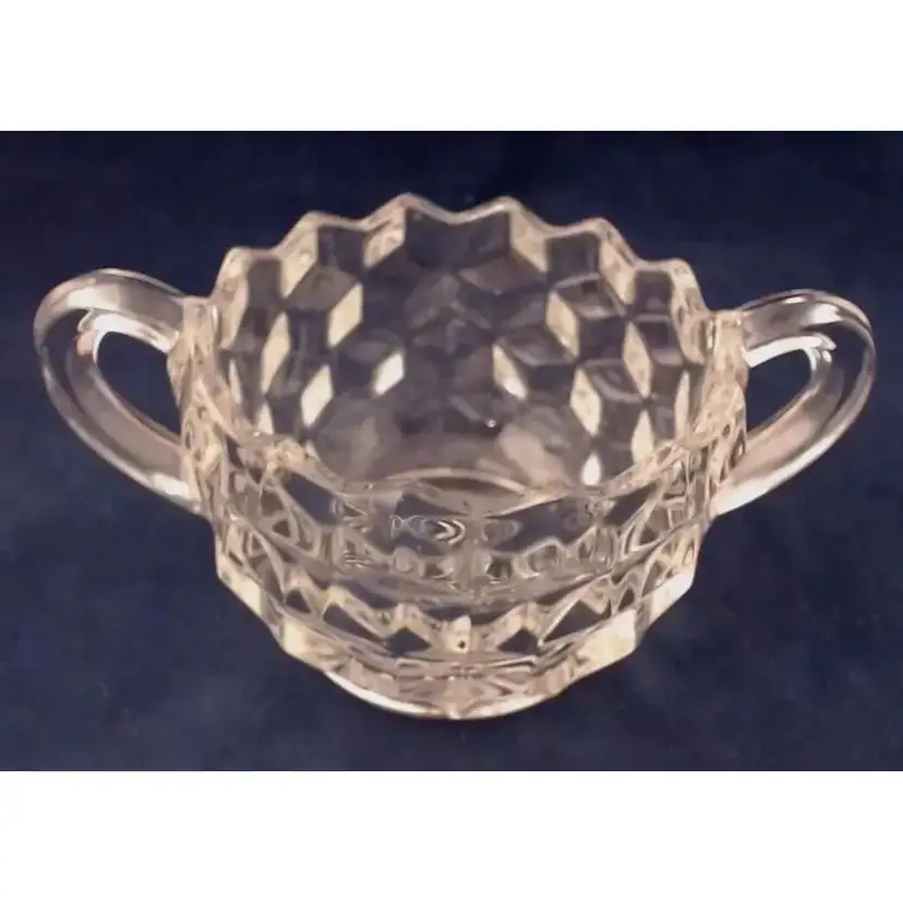 Fostoria American Cubist Open Sugar Bowl (1-164)