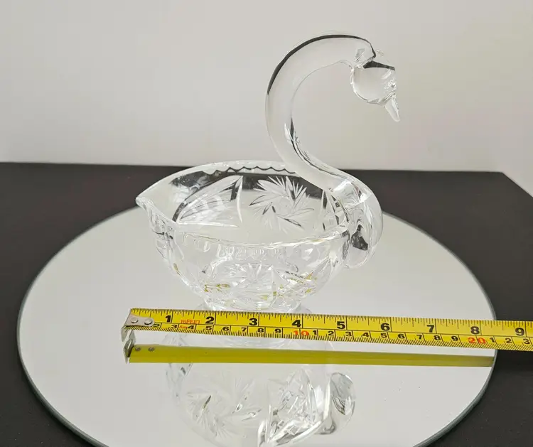 Vintage Crystal Swan Bowl