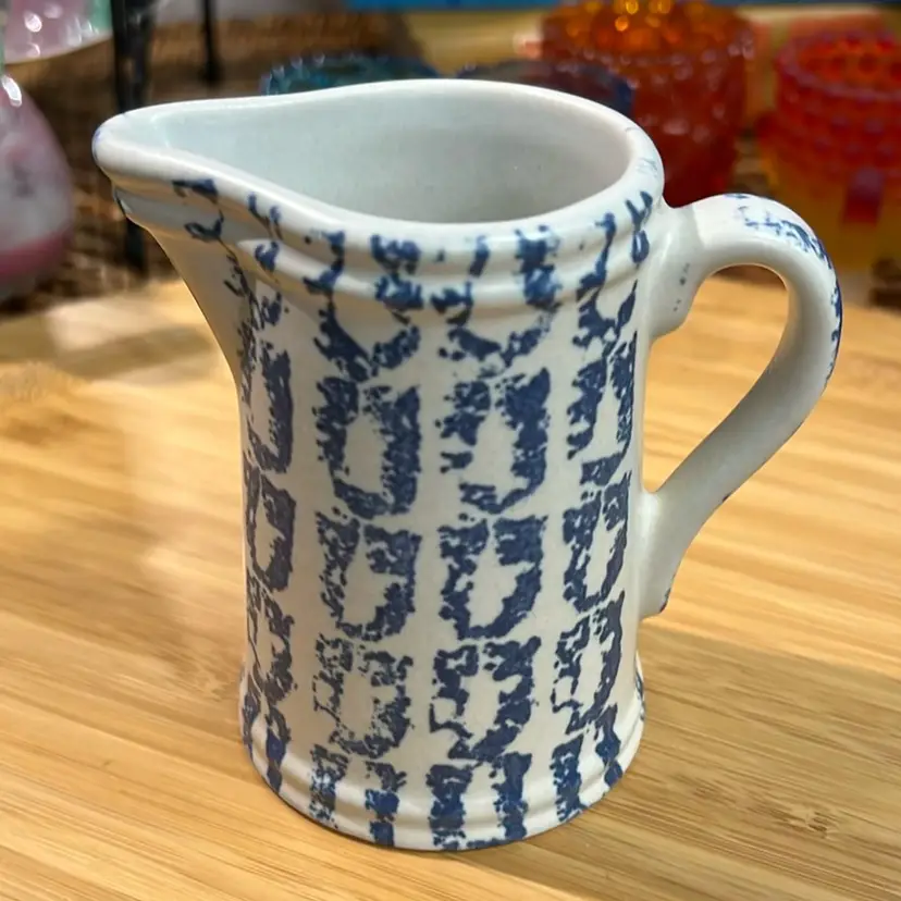 Pfaltzgraff Small 4” Creamer Pitcher, Blue And White, Cottage Core/farmhouse Decor