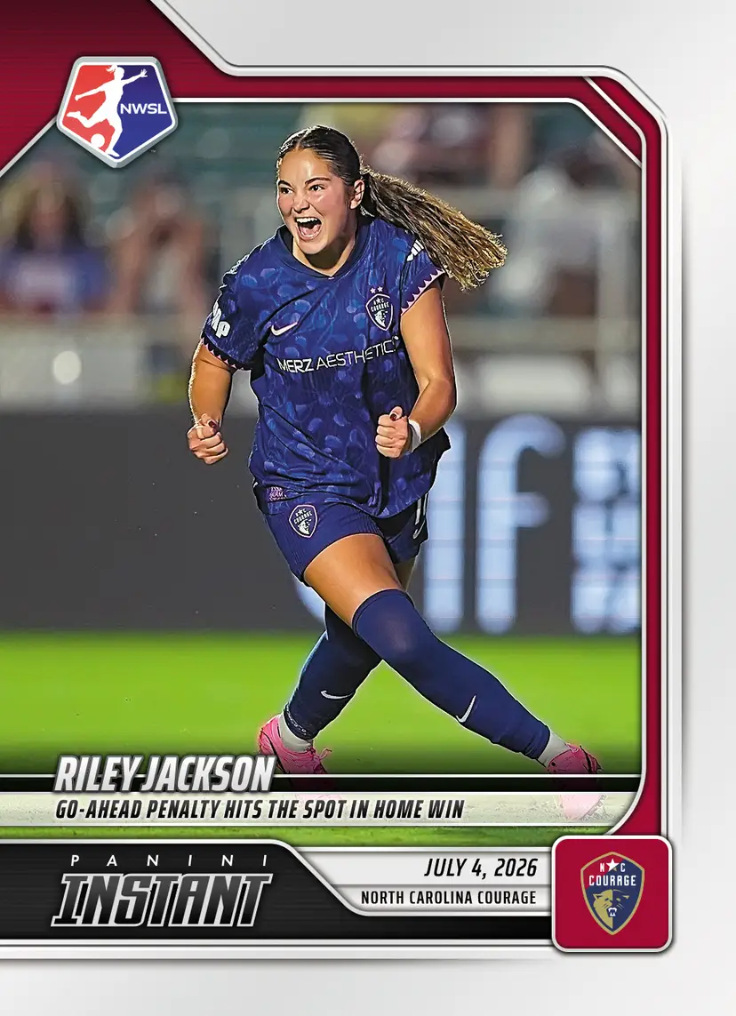 Riley Jackson Soccer Card - 1 of 88 Made! - Go-Ahead Penalty in 3-1 Win - 2026 Panini Instant NWSL #90