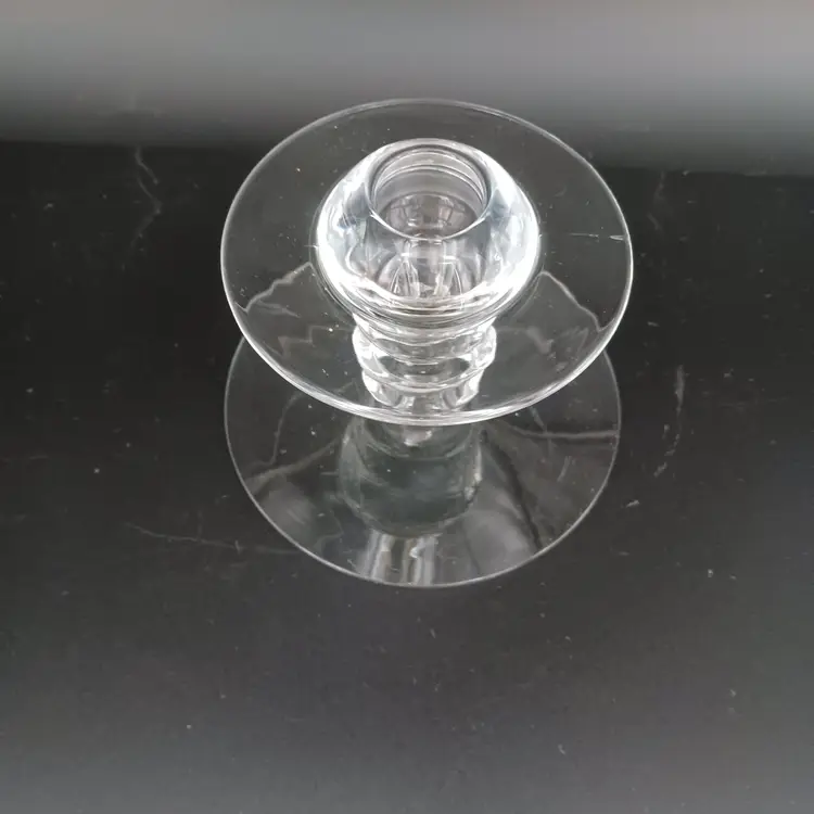 Heisey Glass MARS Pattern Single Candlestick Clear Vintage Space Age