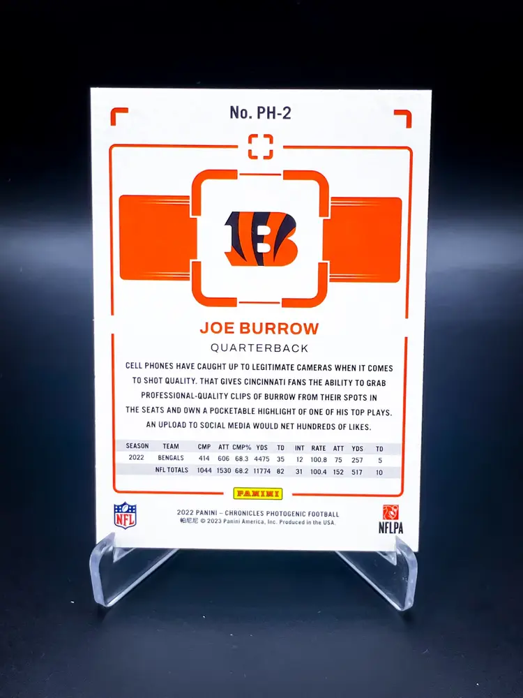 2022 Chronicles Photogenic Joe Burrow Teal #PH-2 Cincinnati Bengals  