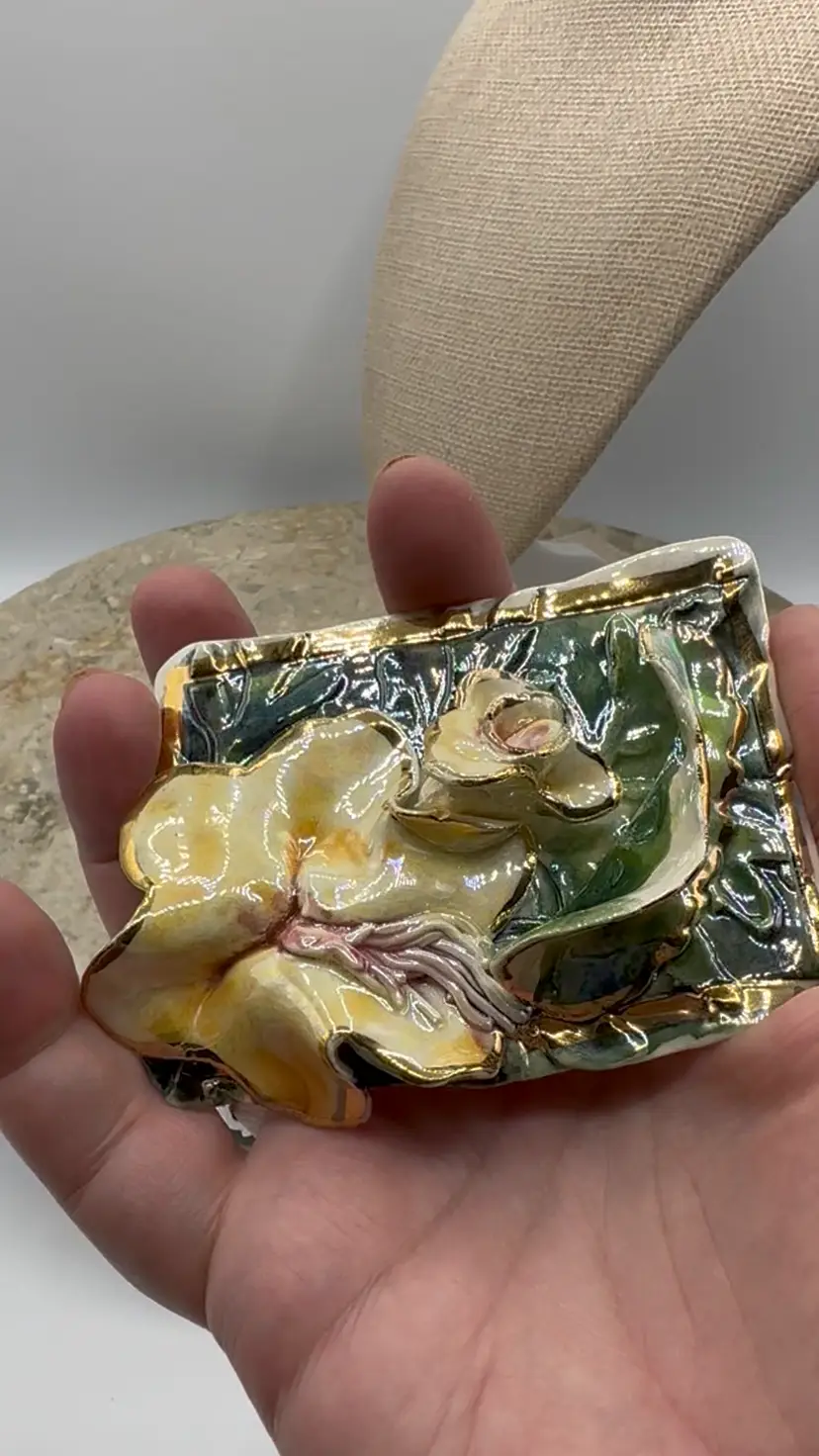 Vintage Handmade Porcelain Brooch