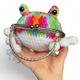 Handmade Crochet Frog Purse