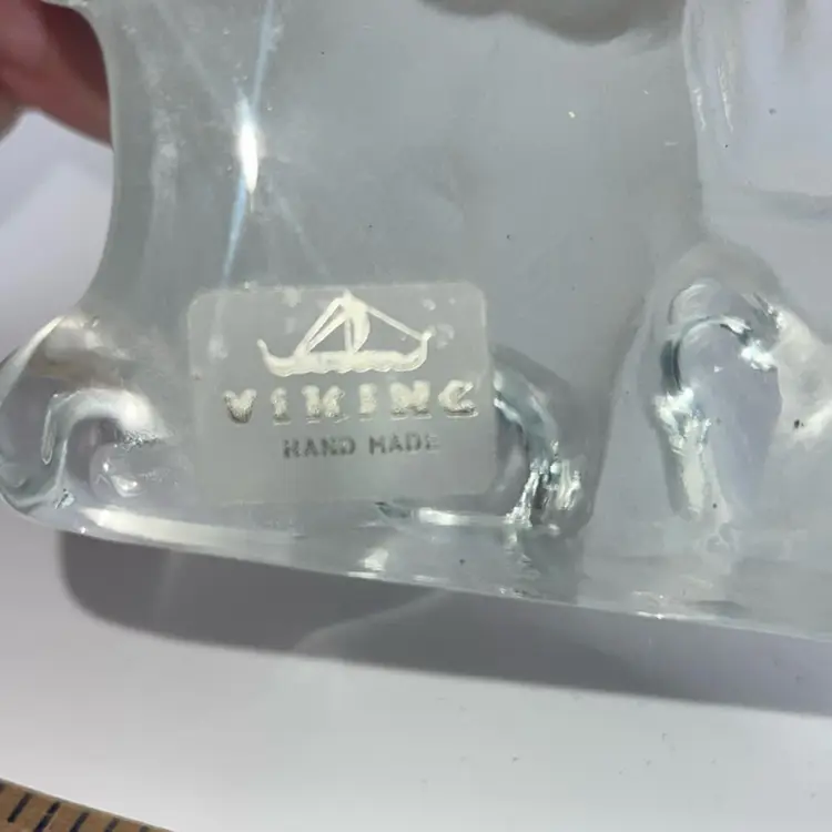 Viking Glass Puppy/Dog Frosted Glass 4.75 Inches Tall