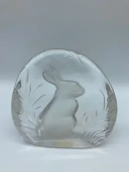 Vintage Zajecar Crystal Bunny Paperweight Made In Yugoslavia 24% Lead EUC
