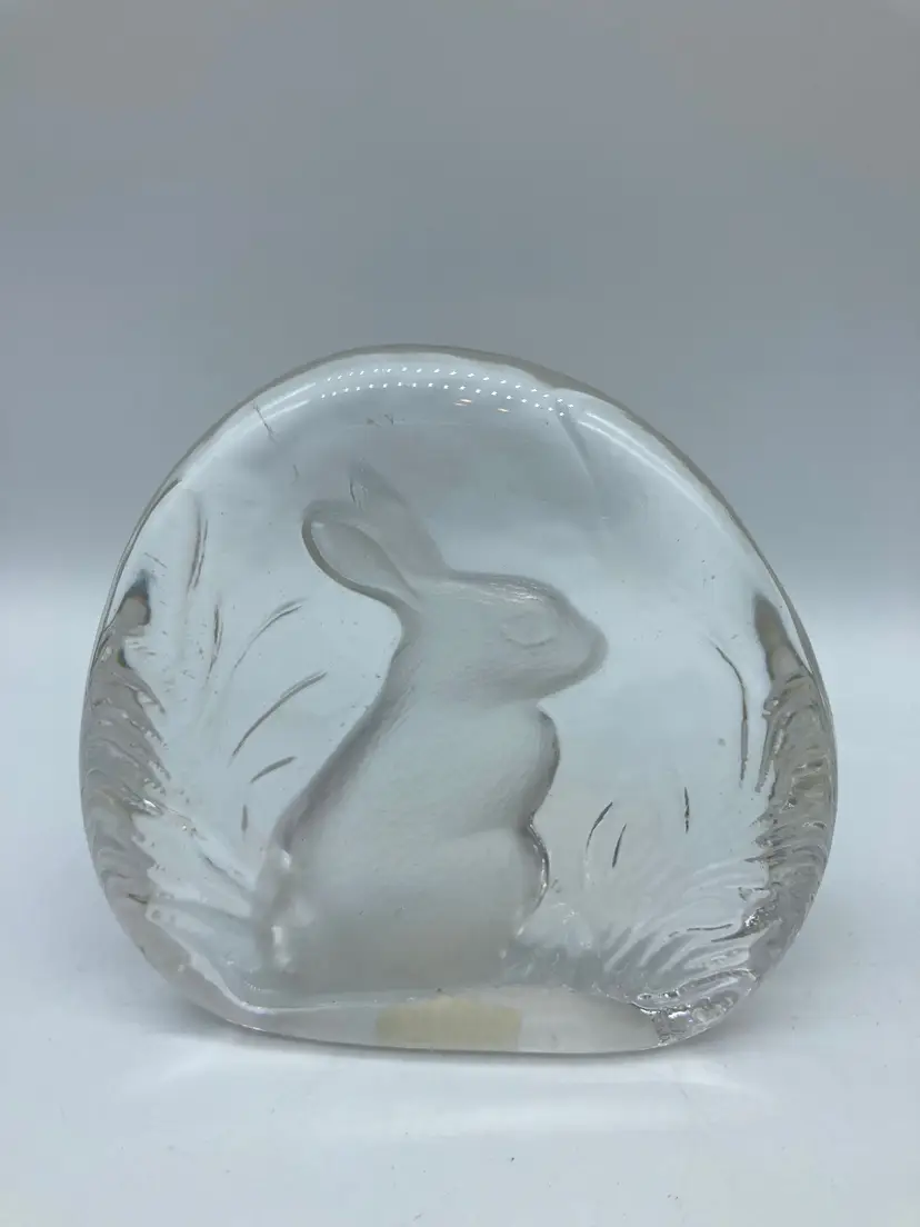 Vintage Zajecar Crystal Bunny Paperweight Made In Yugoslavia 24% Lead EUC