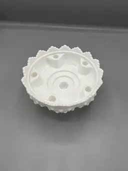 White Fenton hobnail milk glass footed taper candle holder