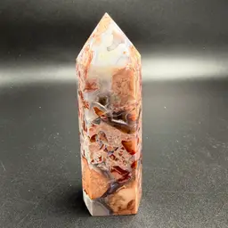 Natural Cotton Candy Agate Tower Drusy Stone Obelisk Healing Crystal 5" 278g