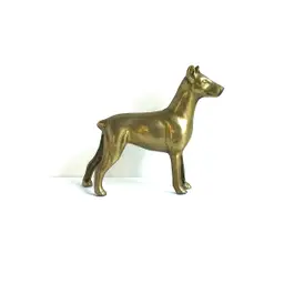 Vintage brass Basenji statuette / brass dog figurine / brass Doberman / vintage Basenji / vintage Doberman / brass dog decor