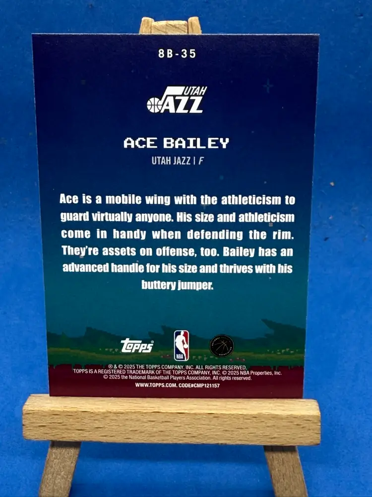 2025-26 Topps Ace Bailey RC 8-Bit Ballers 8B-35 Utah Jazz A88