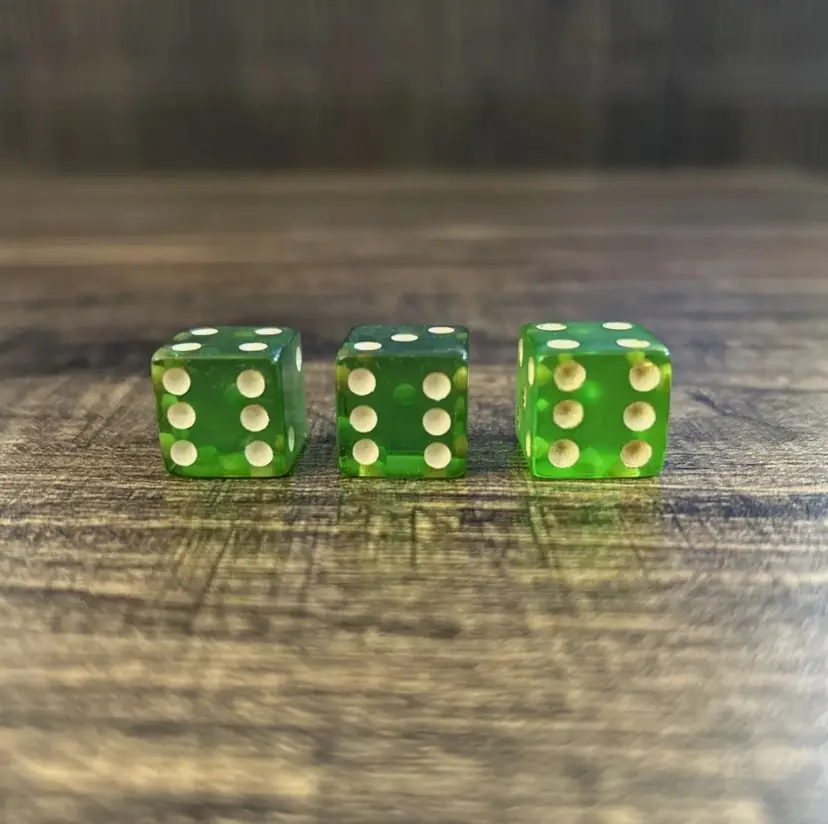 Vintage Las Vegas Dice Green Set of 2