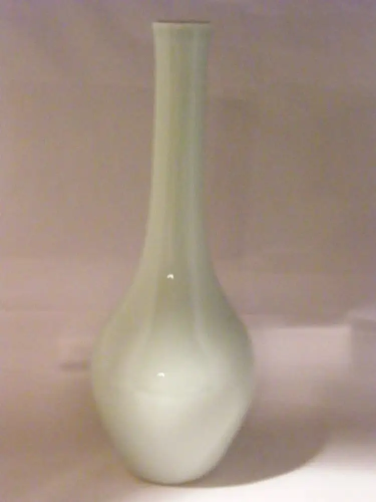 Celadon colored Vase made in Japan Sticker says Touyou, Japan "The East" labeled