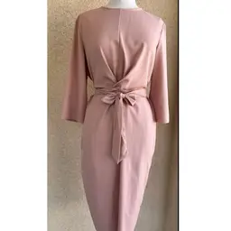 ASOS Women's size 12 pink belted dress classic Workwear Party NEW 3/4 sleeves