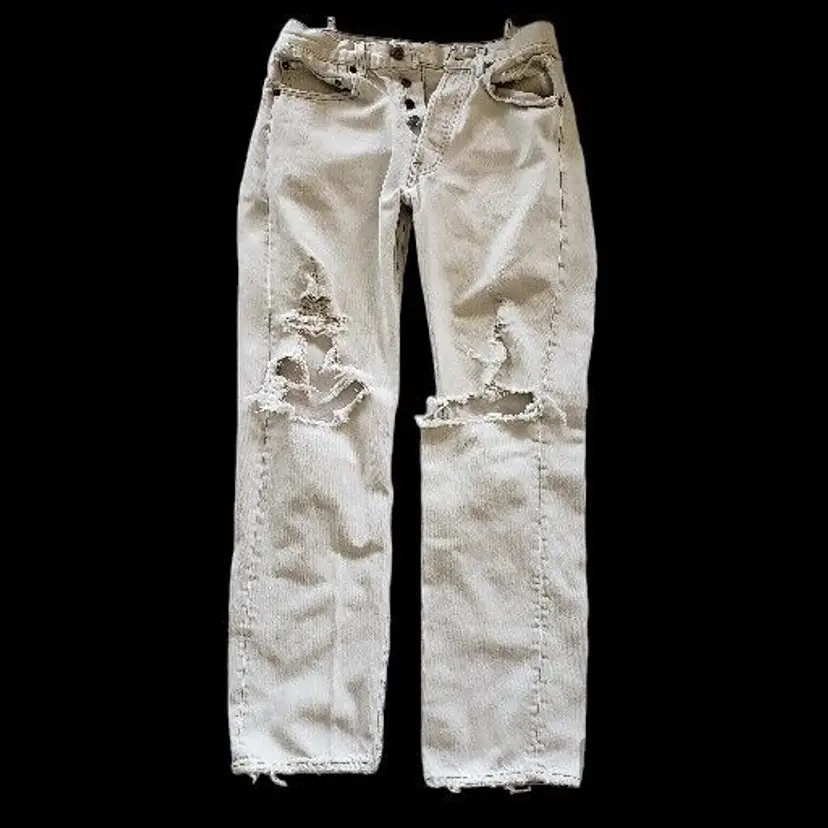Levi's Off-White Red Tab Denim Jeans MADE IN USA Fit 28 X 28 - (?) Vintage