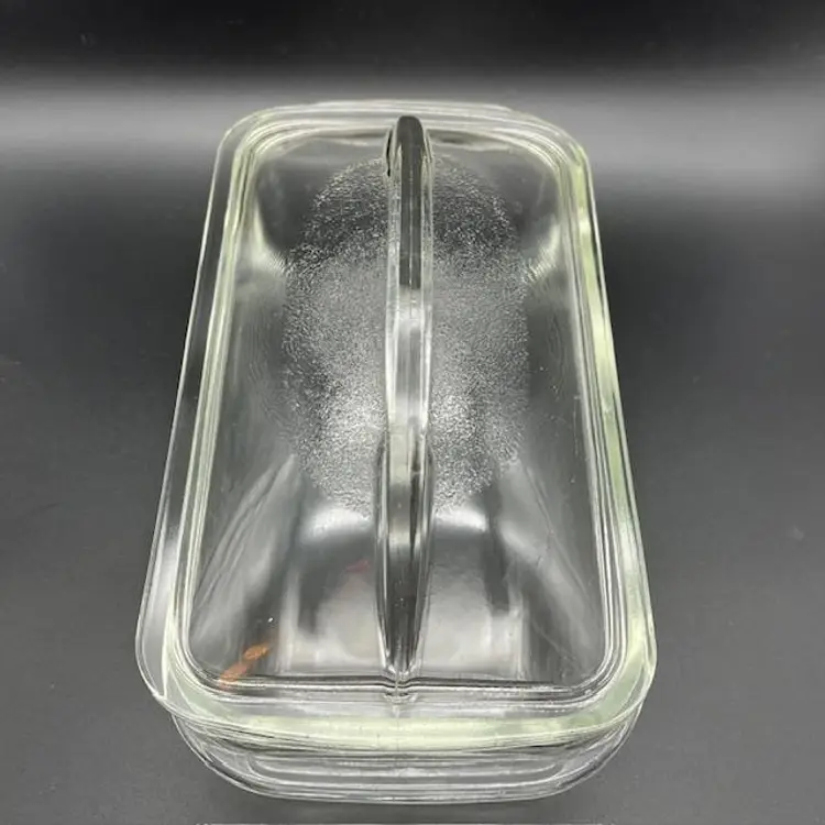 Westinghouse 1.5 Qt Covered Clear Glass Baking Pan Loaf Casserole Dish Vintage