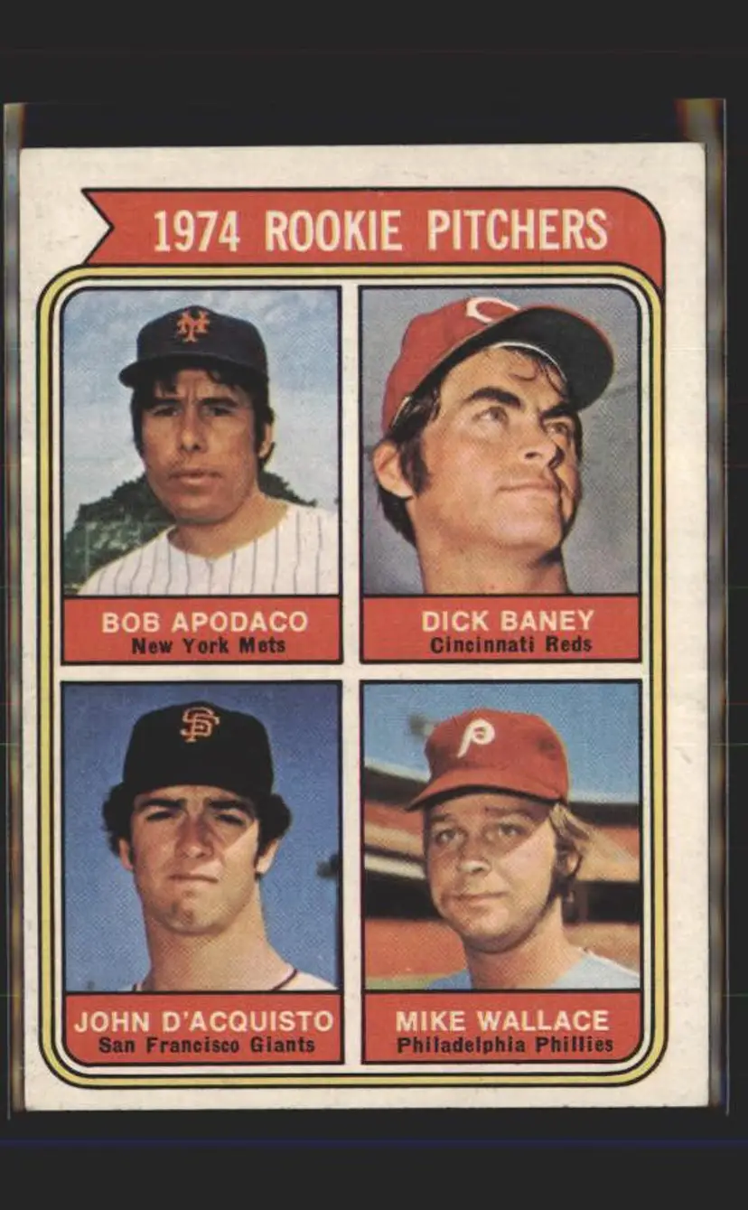 1974 Topps #608a Pitchers Apodaca / Baney / D'Acquisto / Wallace - ( pk5 ) -