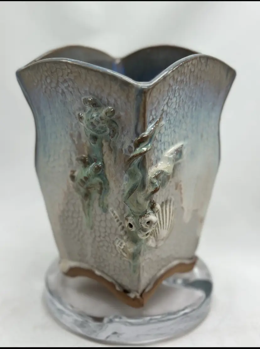 SALE Art Pottery The Dancing Hound Pottery Tristan Mardall No Carolina Shells Turtles