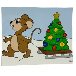 “Mousy Christmas ” Original Art Signed By Artist