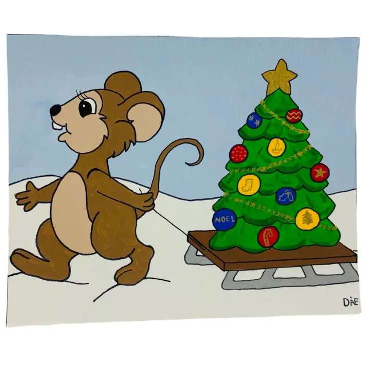“Mousy Christmas ” Original Art Signed By Artist