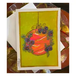 Christmas Ornament Card
New Original Card
Blank Inside 
On 5”x7” Watercolor Card
Christmas Art