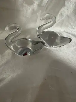 Duncan Glass Set Clear Swans