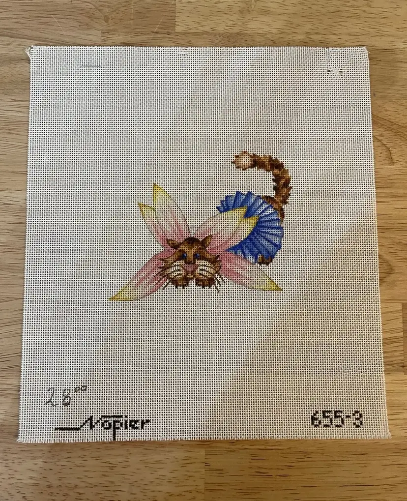 Needlepoint tiger flower with skirt