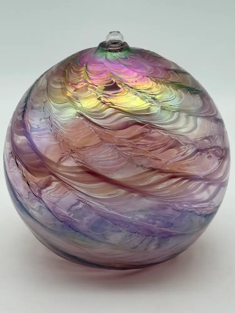 Iridescent Lavender Large Art Glass Oil Burner