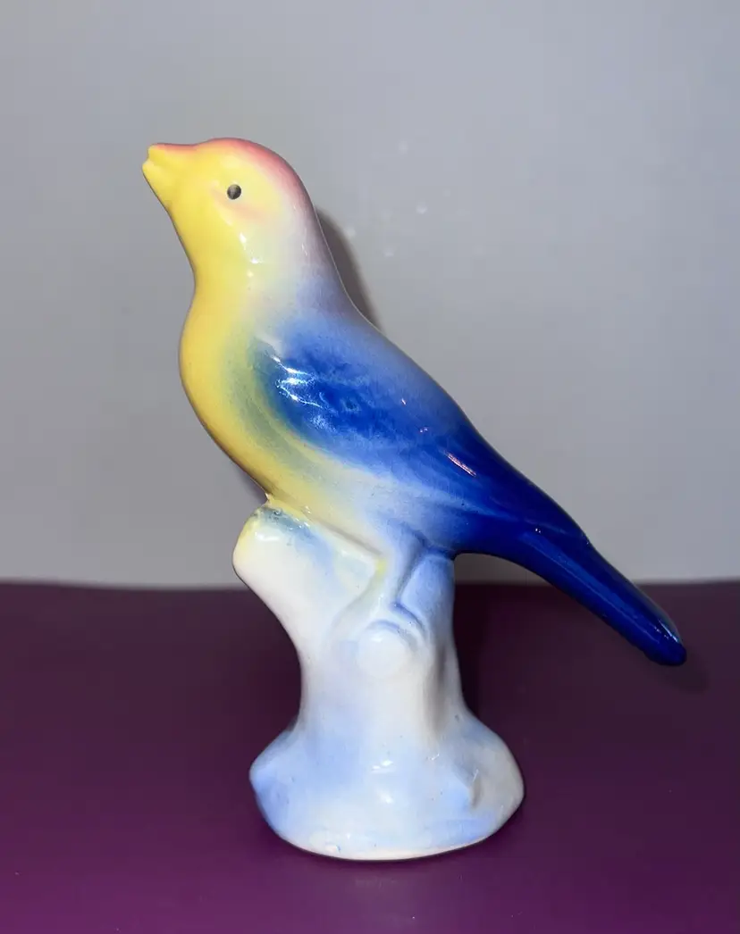 Vintage Royal Copley Colorful Bluebird Bird Figurine 5”