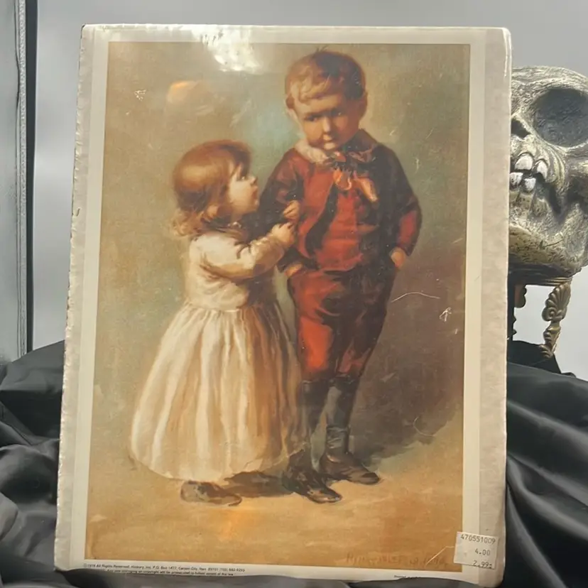 Vintage 1976 Print Of Boy And Girl. 10” x 14”