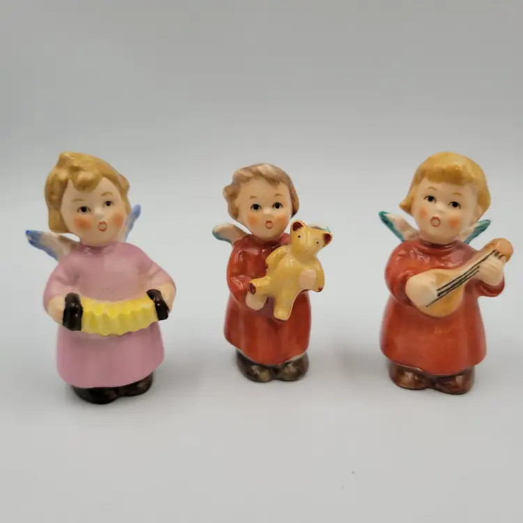 Vintage Set Of 3 Goebel Hummel Angel Figurines 3 Inches Tall
