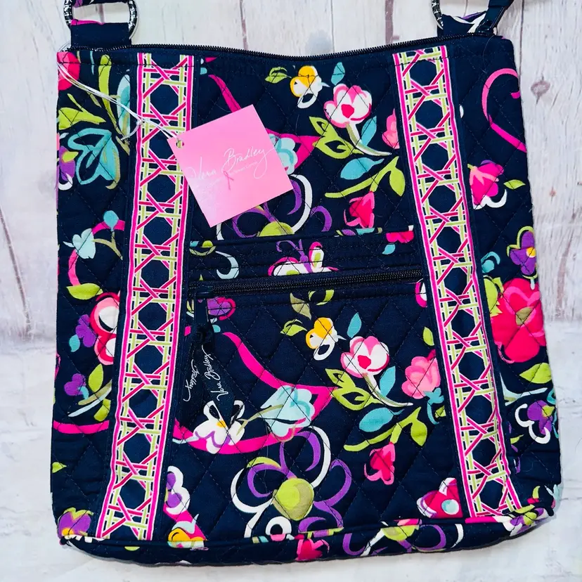 NWT Vera Bradley Hipster Ribbons Quilted Crossbody Handbag Purse