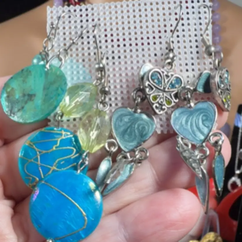 4 Pair Blue Pierced Earring