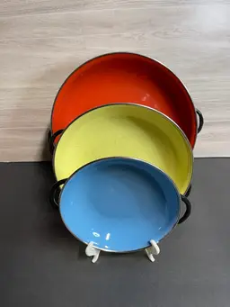 Inv. 6031 Emo-frite Enamelware Pans With Handles