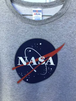 Vintage NASA, Logo, Men’s Pullover Sweatshirt, Long-Sleeve, Gray, Crew Neck