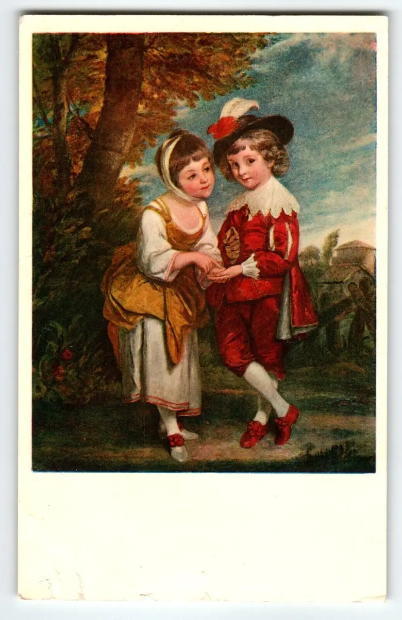 The Young Fortune Teller Postcard Boy And Girl Arthur Heliochrome Co. Vintage