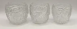 Godinger Glass Christmas Votive Holders--Set of 3