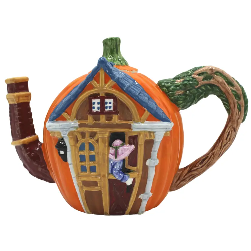 Vintage Teapot Peter Peter Pumpkin Eater Dept 56 Fairy Tale Garden Fall Decor