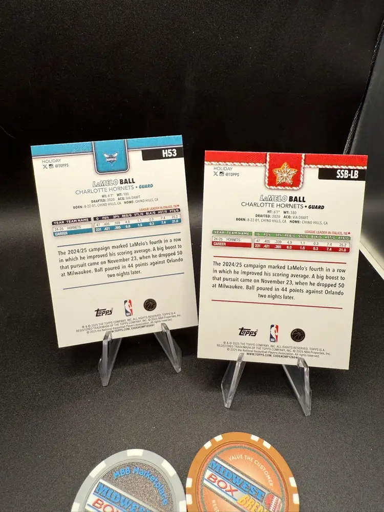 Lamello Ball Holiday And Holiday Ssp Variation 25-26 Topps Holiday NBA Charlotte Hornets