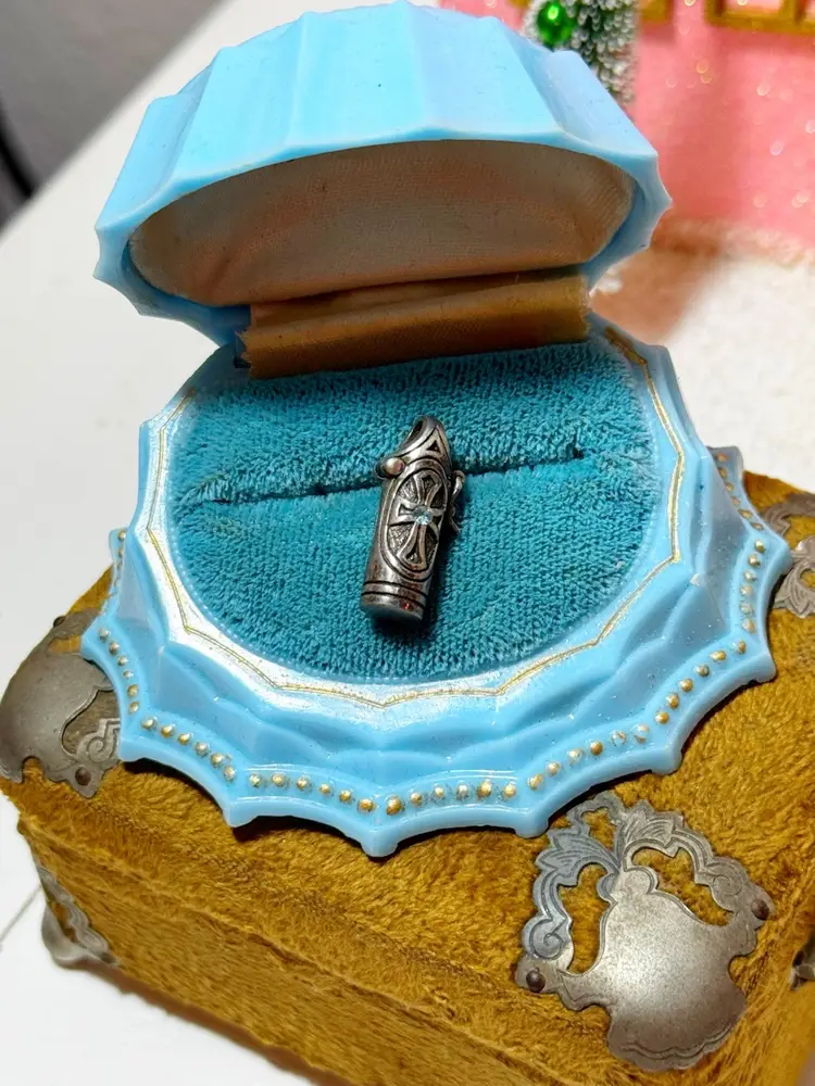 Sterling Silver Prayer Box Pendant 
1”