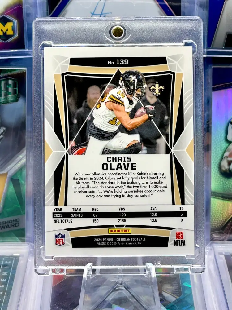 Chris Olave 2024 Obsidian Asia Black Pulsar Prizm SP #139 New Orleans Saints