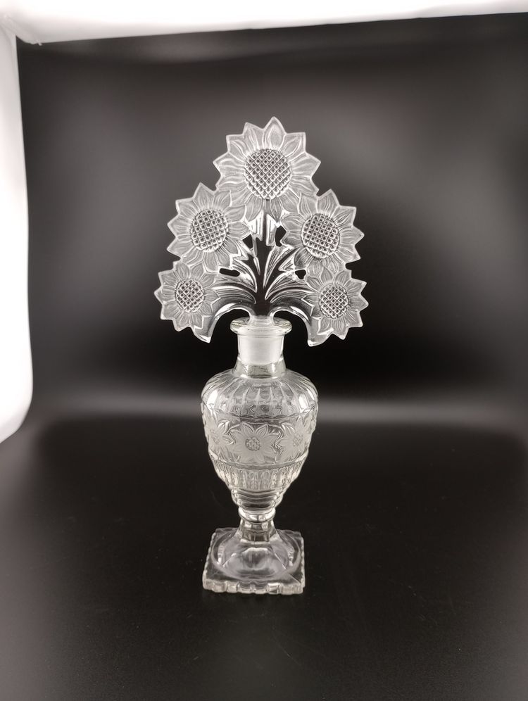 Imperial Glass sunflower perfume/cologne bottle