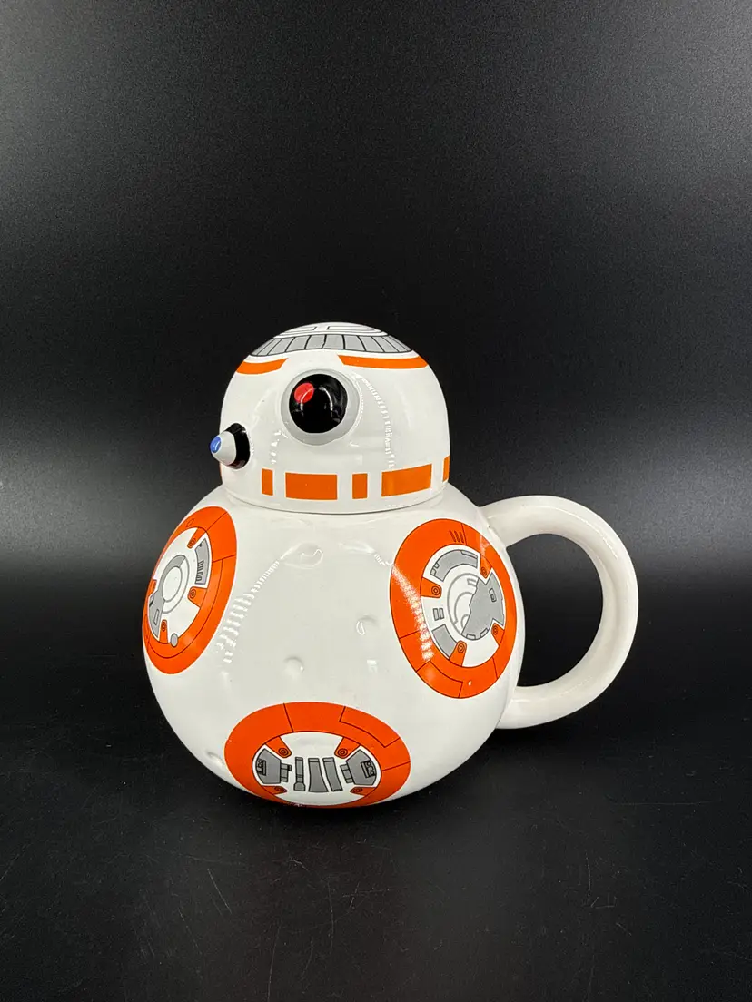 Star Wars BB-8 Droid 3D Lidded 16oz Coffee Mug Lucas Films Robot Orange