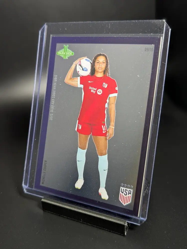 2025 Parkside NWSL/USWNT Club and Country Michelle Cooper Studio Blue Border Holo 09/10 KC Current